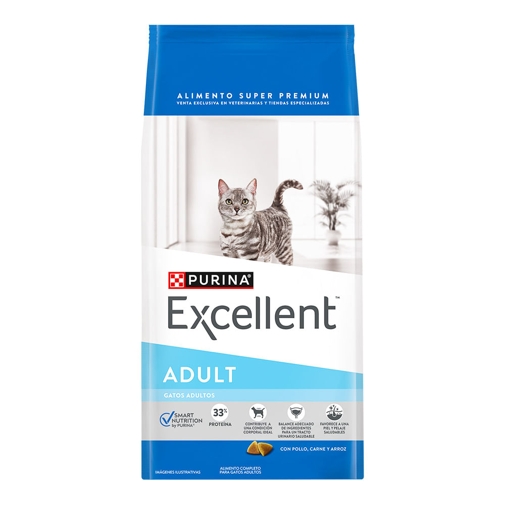 Alimento Excellent Gato Adulto Pollo Y Arroz - 1 Kg